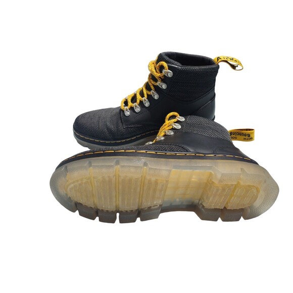 Dr. Martens Boots Color Black W/ Yellow Laces Clear Sole Size 9M Rare Sample - Picture 4 of 10